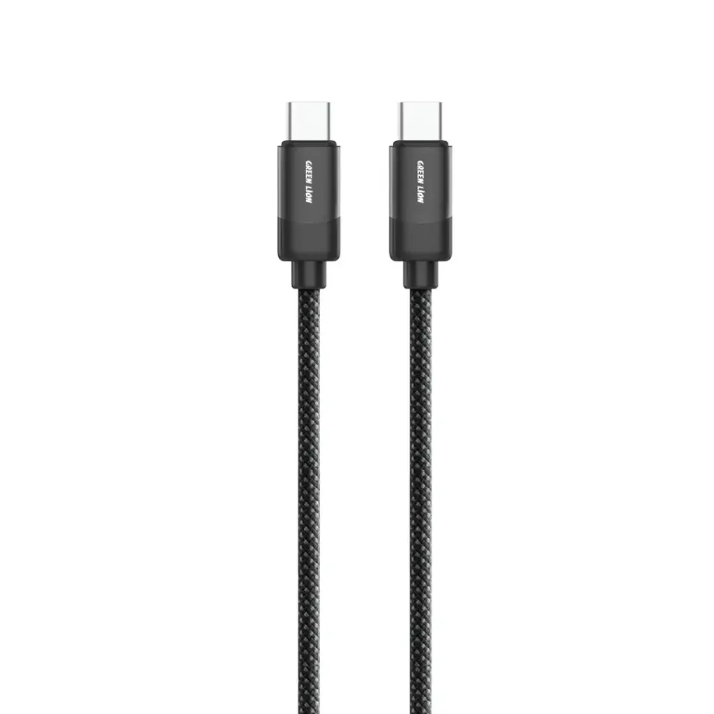 🔌 Green Lion USB-C to USB-C Braided Cable – 1M – 60W – Black