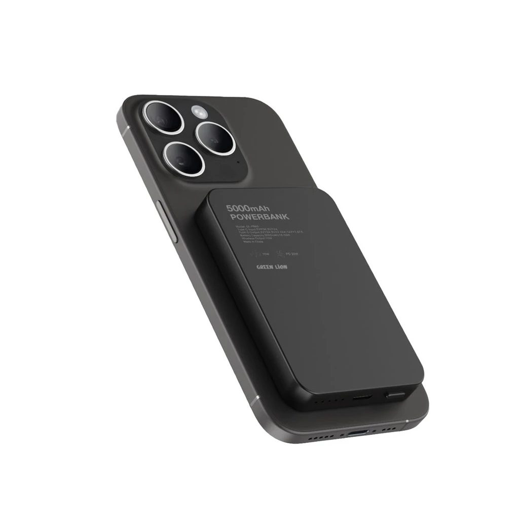 ⚡ Green Lion GL-MAG 5 Powerbank 5000mAh – Black